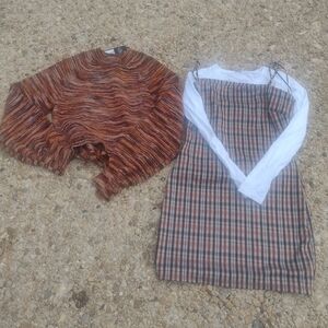 Fashion Nova Plaid Midi Dress with White Top